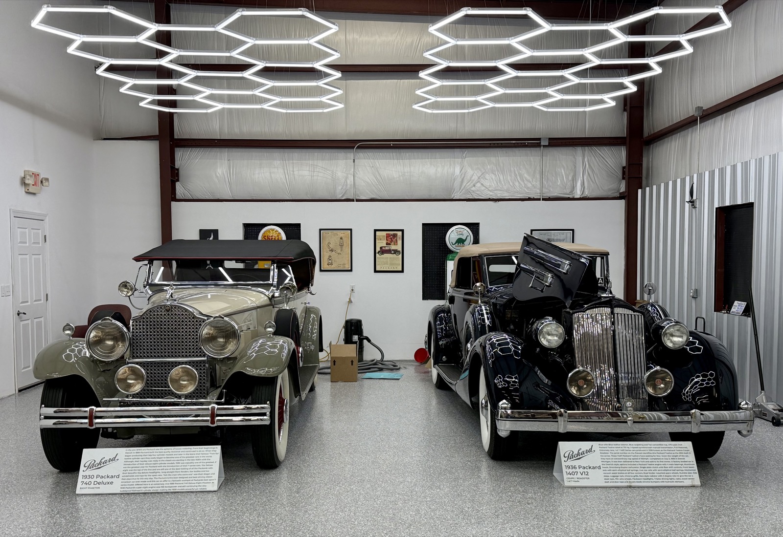 1930 and 1936 Packards side by side